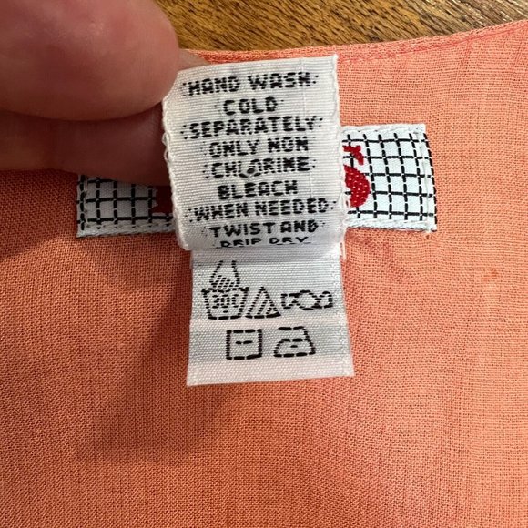 Fads Dress Medium Orange Crinkle‎ Embroidered Short Sleeve A-Line Mini Summer - Picture 10 of 10